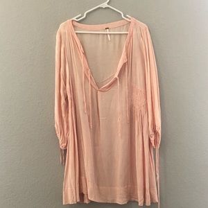 Free People ballet pink tunic with ties